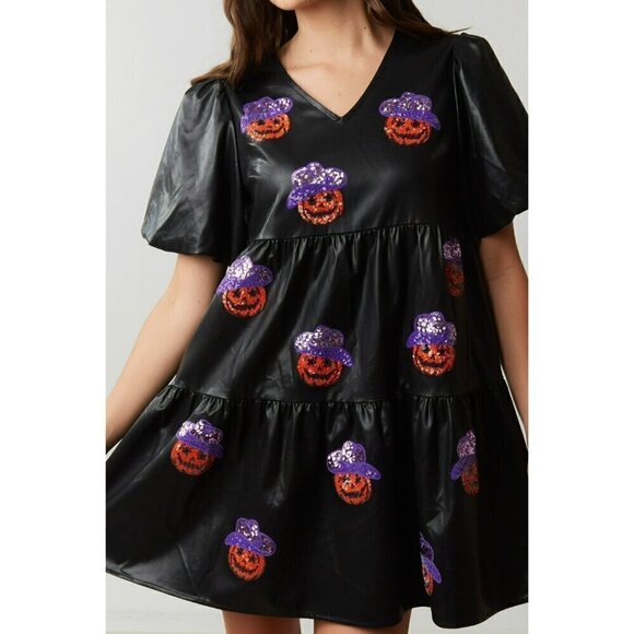 Howdy Pumpkin Jack O'Lantern Halloween Dress - Picture 2 of 10